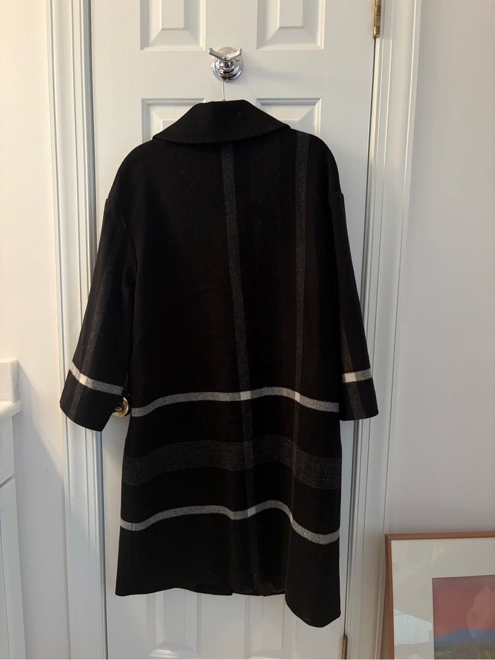 Pendleton Black Wool Plaid Trim Women's Coat - Picture 2 of 3